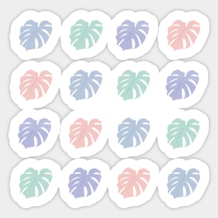 Pastel Monstera Deliciosa Leaves Sticker